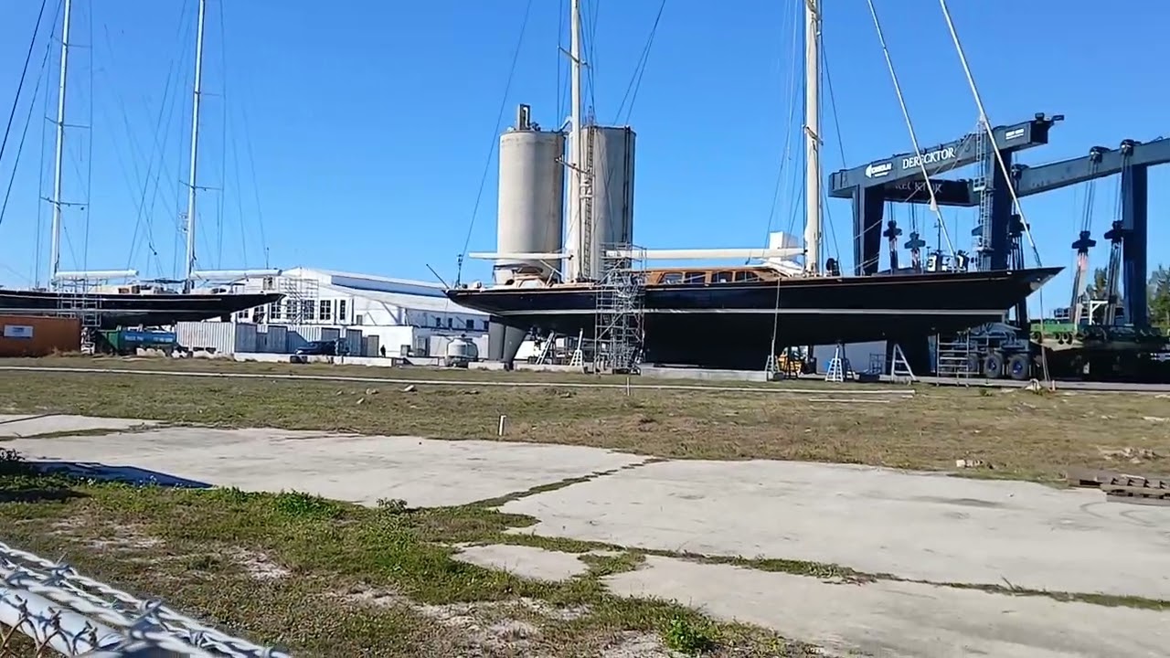  Beautiful 100 foot Sailboats in the Derecktor boatyard Fort Pierce Florida 
