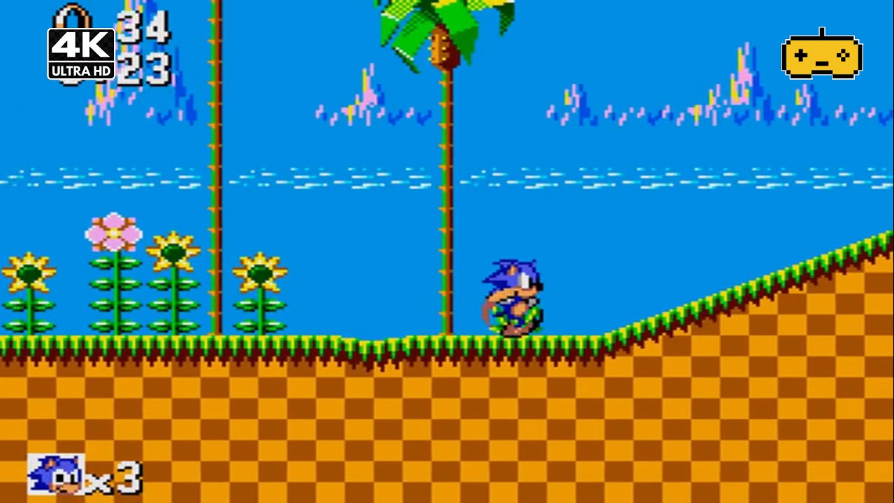 Sonic The Hedgehog (1991) Gameplay | 10 Minutes of Classic High-Speed Action in 4K