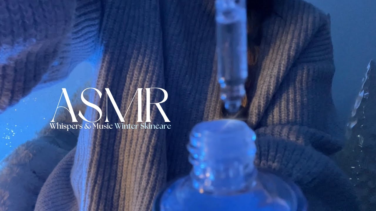 ASMR ❄️ Blue Glow Night Spa (Whispers + Music) 1 Hour of Soothing Winter Skincare for Relaxation