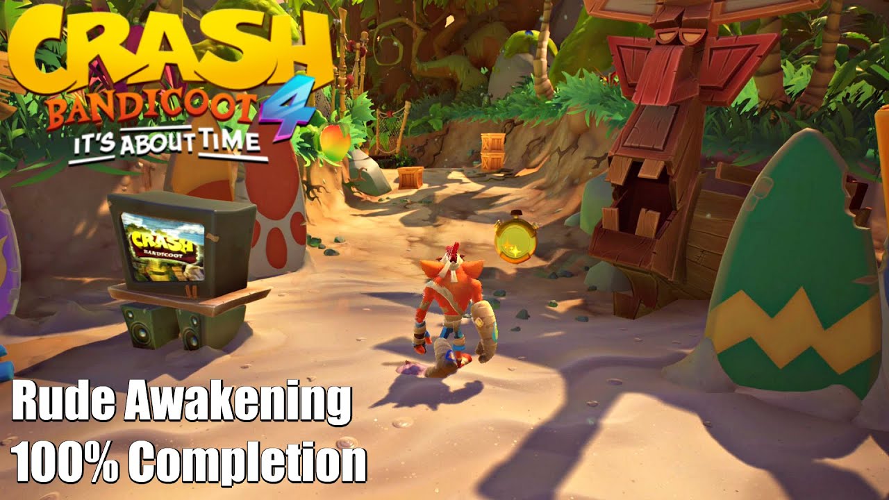 Crash Bandicoot 4 - Rude Awakening 1st Level 100% Walkthrough (All Gems, Boxes, New Outfit)