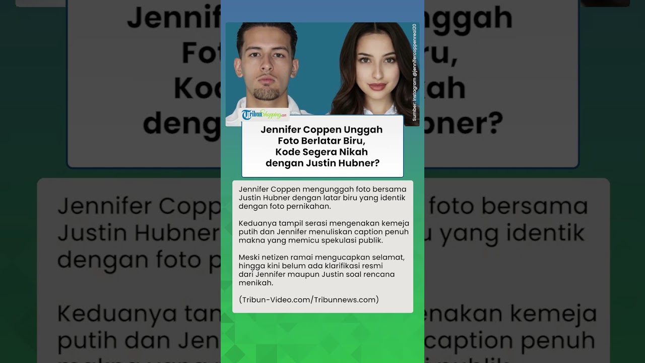 Jennifer Coppen Unggah Foto Berlatar Biru, Kode Segera Nikah dengan Justin Hubner?