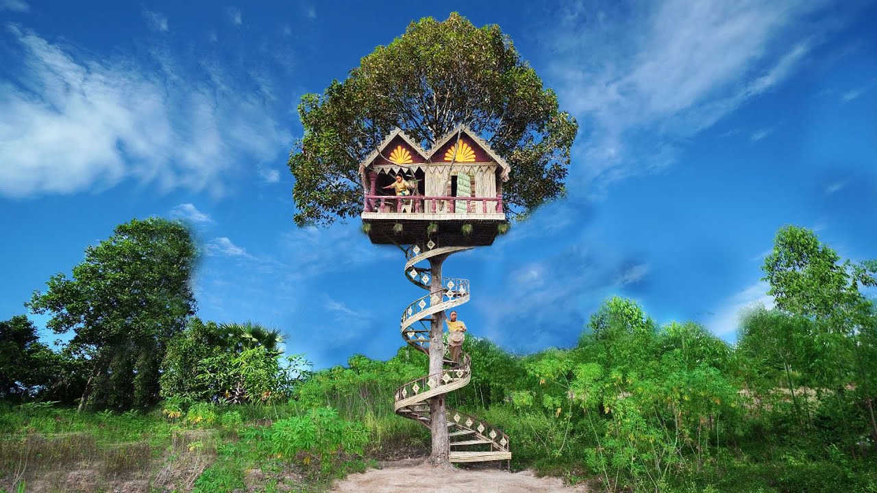 Survival Girl Living Alone 100 Days Building A Modern Luxury Treehouse Billionaire Dream to Live