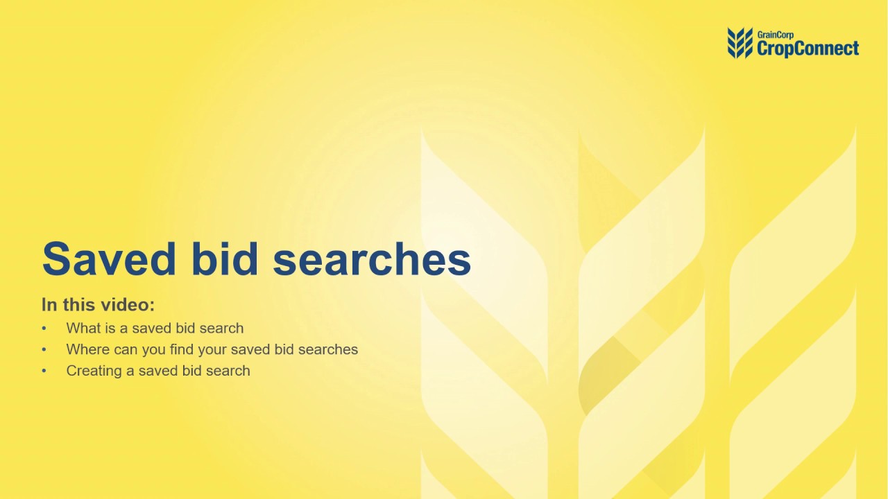 How to Search for Saved Bids on CropConnect