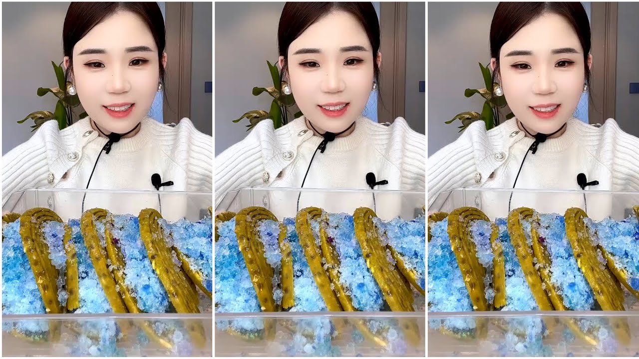 ASMR ICE EATING with PASSION FRUIT