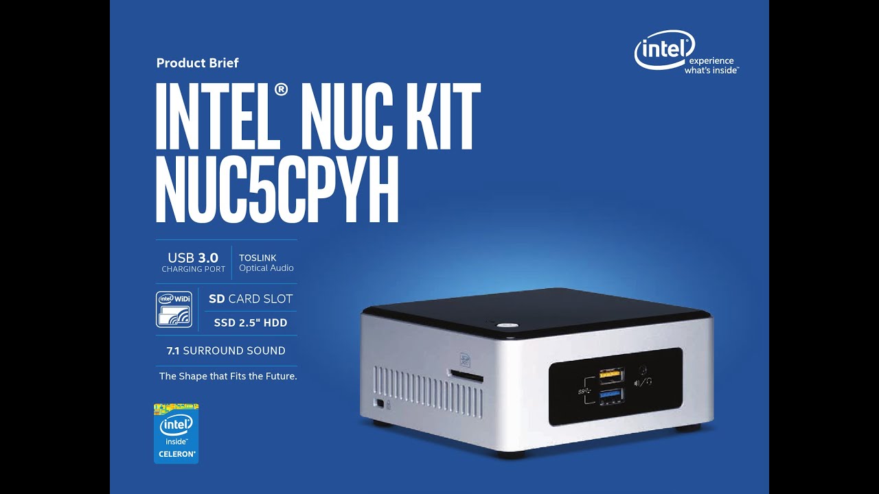 Intel NUC 5cpyh Intel Celeron N3050, Полный обзор, тесты в играх, возможности. Тайм коды