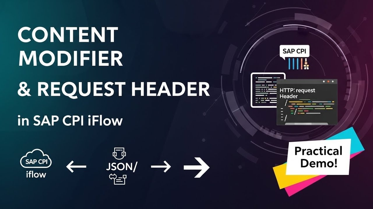 Изучите модификатор содержимого и заголовок запроса в SAP CPI iFlow.