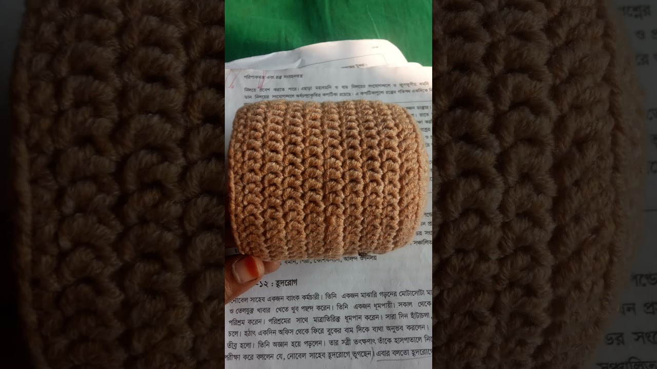 Handmade crochet pen holder 