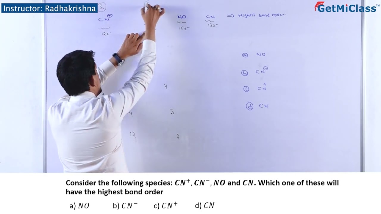 NO Bond Order Explained Clearly JEE 11th Chemistry Chemical Bonding and Molecular Structure