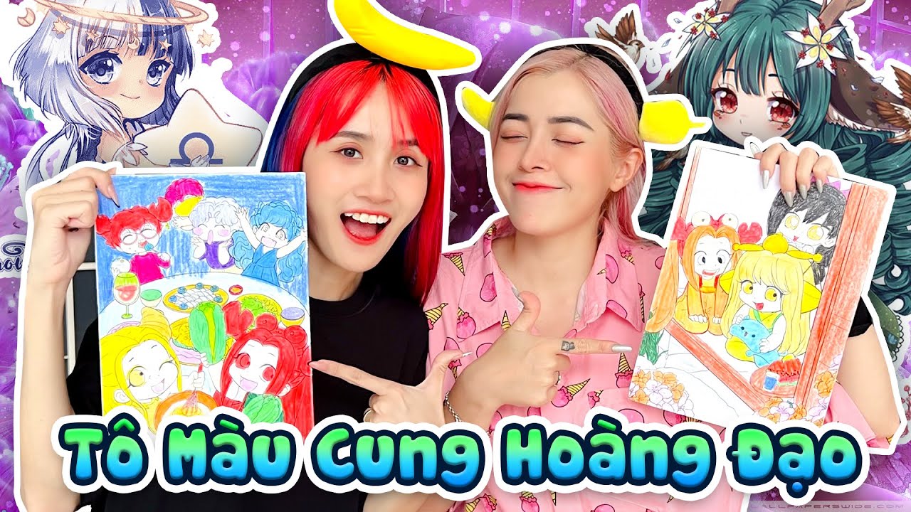 Tô Màu Theo Cung Hoàng Đạo - Kim Ngưu Vs Thiên Bình - Ai Tô Đẹp Hơn I Linh Vyy Official