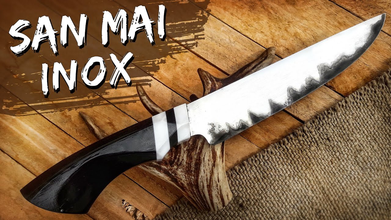 Proceso de forjado cuchillo San Mai acero Inox – Carbono. desafio sobre fuego