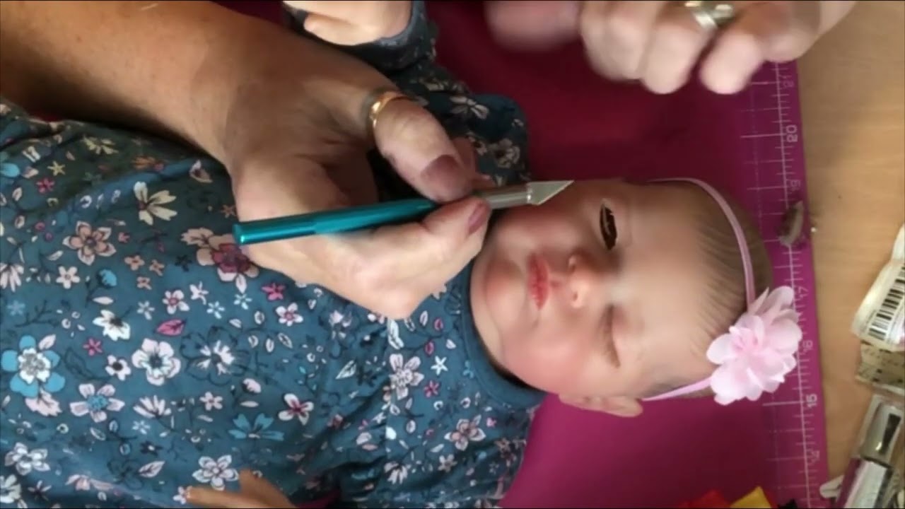 OPENING UP MY DOLLS EYES - from sleeping  baby to awake baby.​⁠