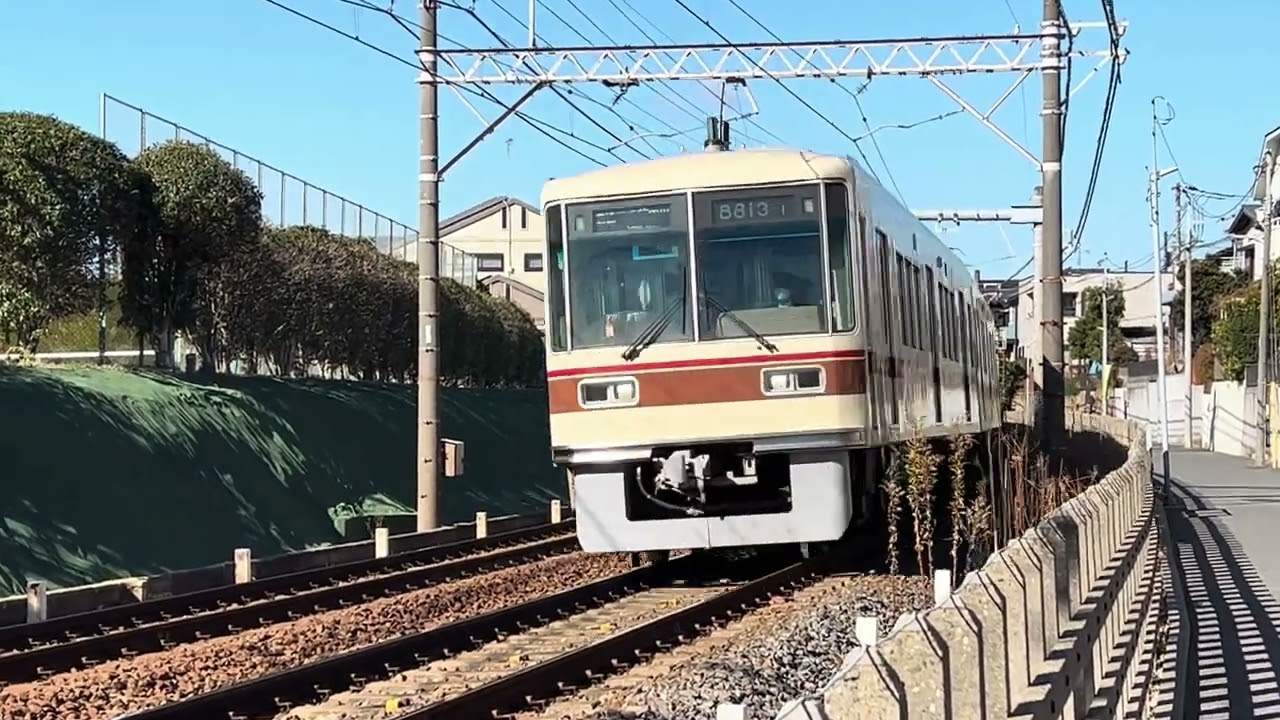 【復刻塗装】旧新京成線_8800形8813編成　京成稲毛→みどり台　通過シーン