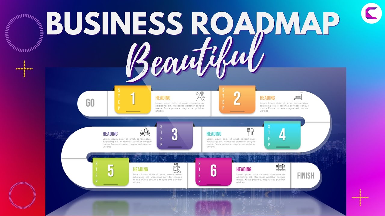 Learn Business Roadmap, Timeline, Project Schedule, 6 Steps Infographic in Microsoft PowerPoint PPT