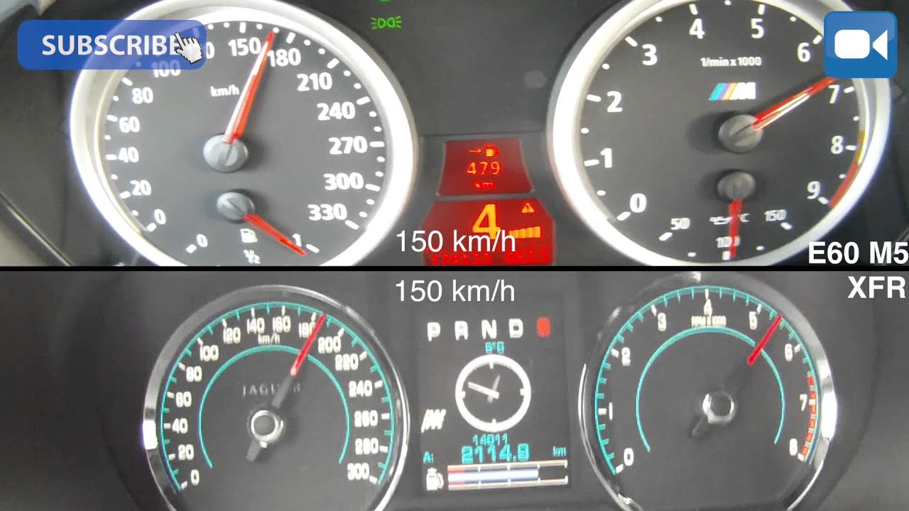 BMW E60 M5 507 HP vs Jaguar XFR 510 HP 0-260 km/h Acceleration BATTLE!