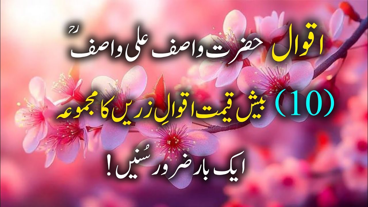 Hazrat Wasif Ali Wasif I Islamic Gold Aqwal e Zareen I Roshni Elam Ki