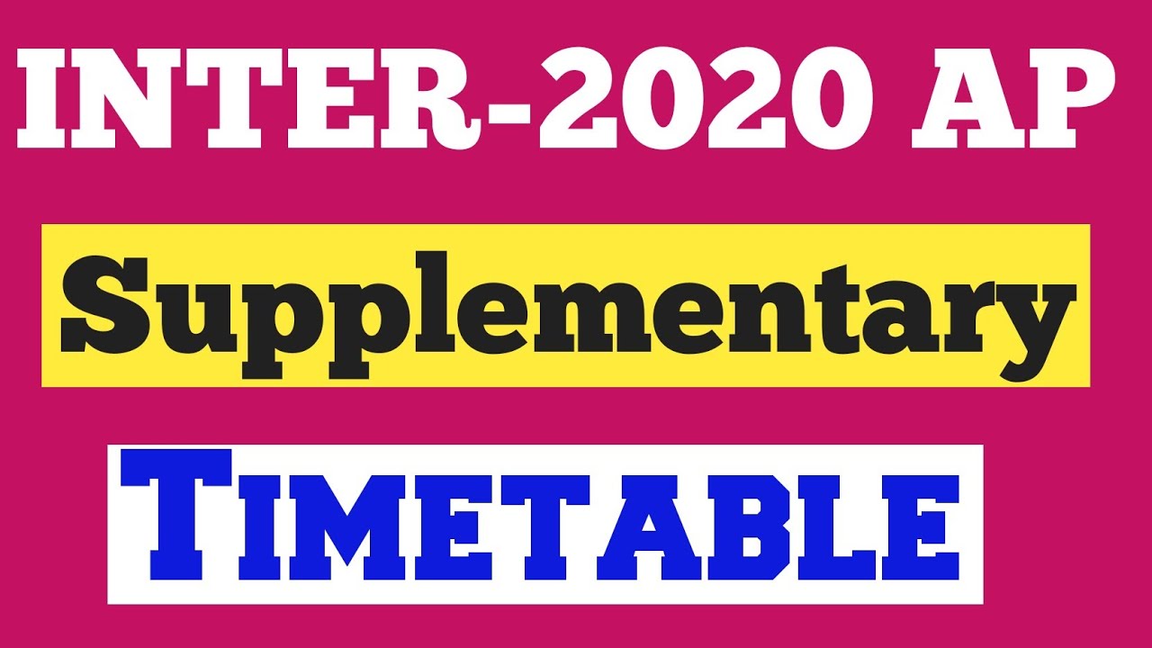 AP INTER Supplementary TimeTable  and exam fees with full details@Trilokya6600