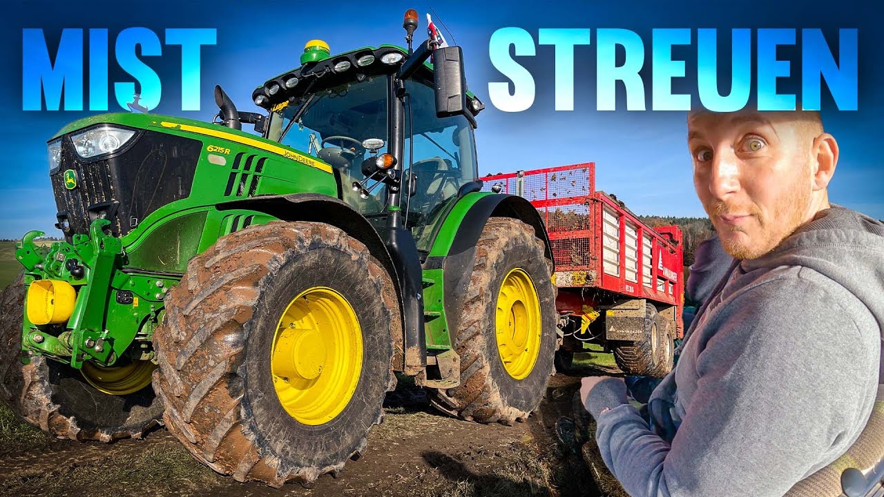 MIST laden und streuen: JOHN DEERE 6810 Youngtimer und ANNABURGER Tellerstreuer - M4cM4nus unterwegs