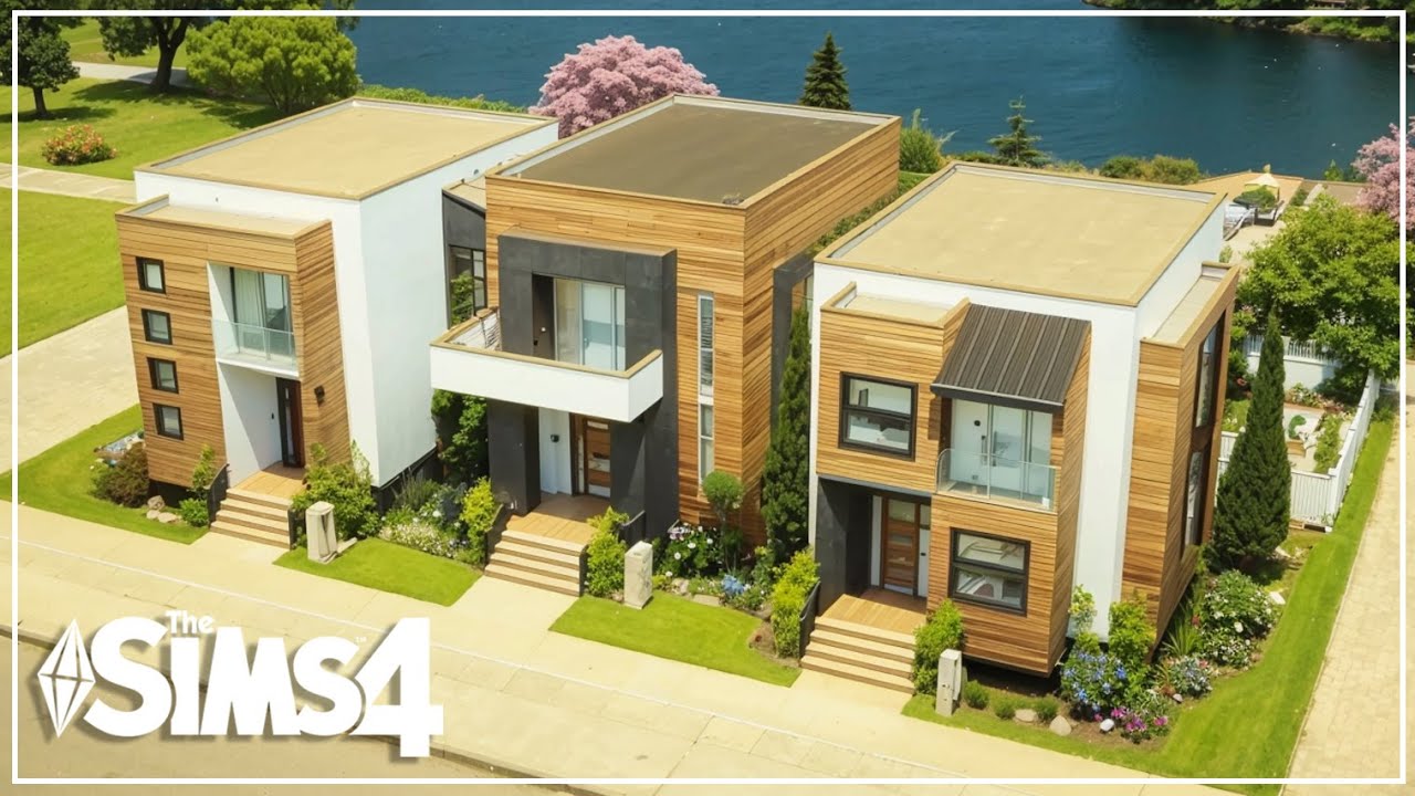 Modern Townhouse 3 in 1 FOR RENT | NO CC | Sims 4 Speed Build