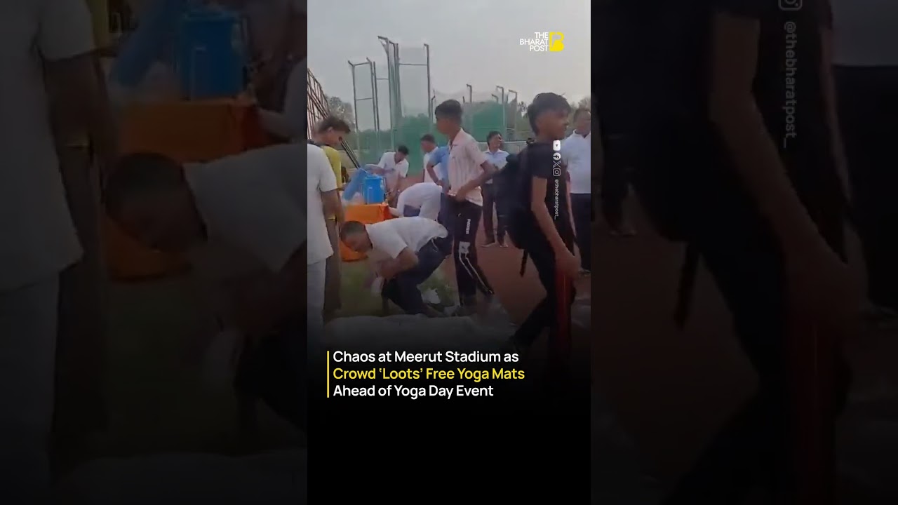 Yoga Day Chaos in Meerut | Viral Rush for Mats Sparks Debate | The Bharat Post