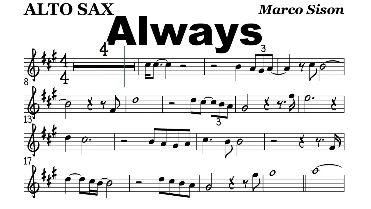 Always Marco Sison Alto Sax Sheet Music Backing Track Play Along Partitura
