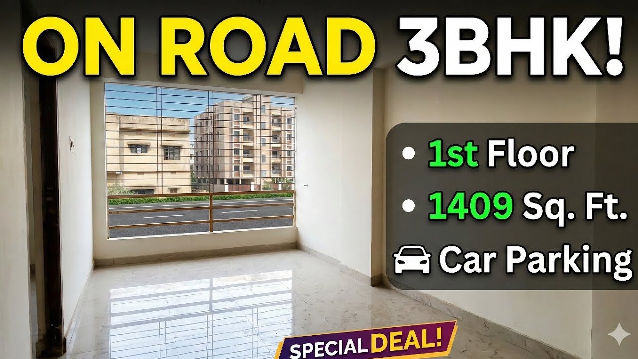 Unused ON ROAD 3BHK Flat for Sale in Dhanbad! 1409 Sq Ft | 1st Floor + Car Parking