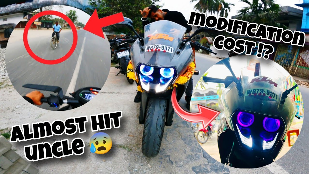 RC390 bs4 total modification cost ?! Almost hit with uncle 😰|| Ye keya hua ride pe 😰
