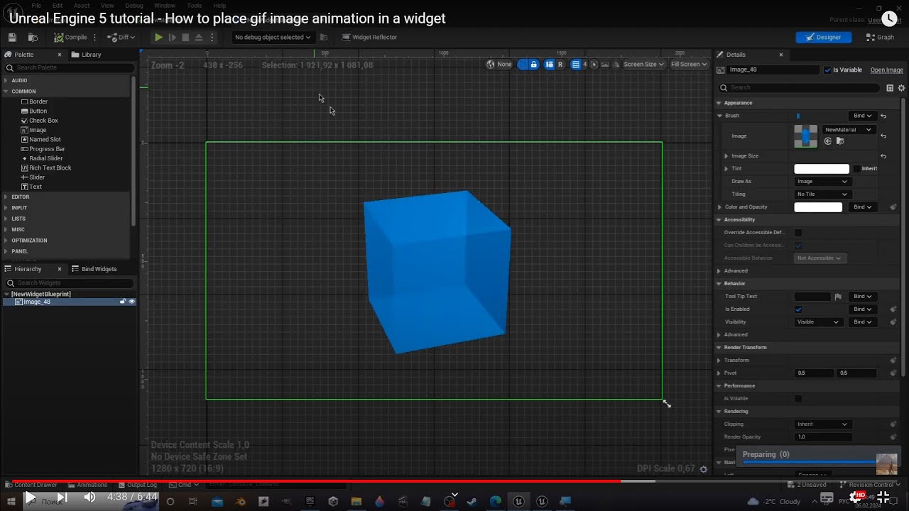 Unreal Engine 5 tutorial - How to place gif image animation in a widget