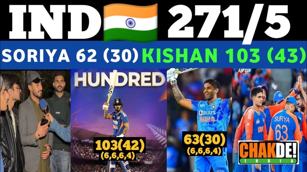IND 🇮🇳 Record 271/5 in T20 || Ishan 103 Soriya 62 , Abhishek 30 || Pakistani public reaction
