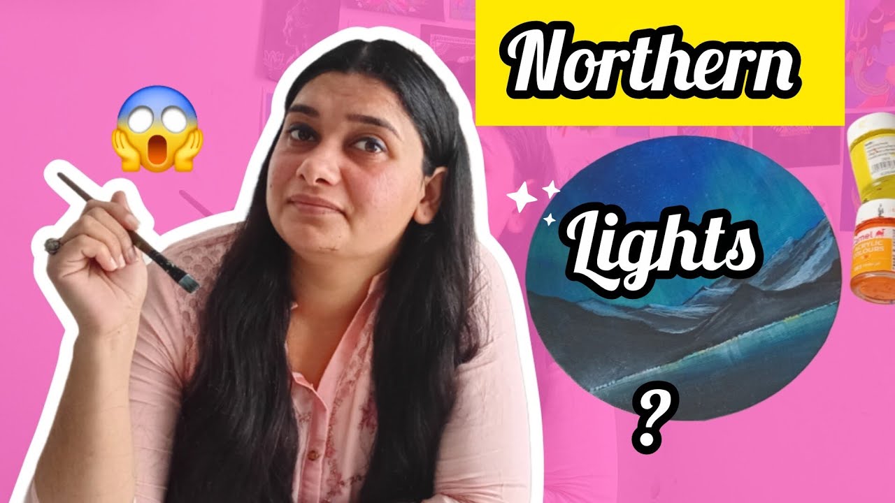 Painting on canvas Northern Lights for beginners 