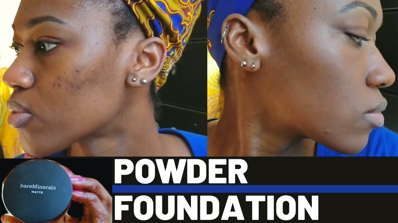 TRYING BareMinerals Powder Foundation FOR THE FIRST TIME | Acne Prone | Oily | Dark Skin | Demo
