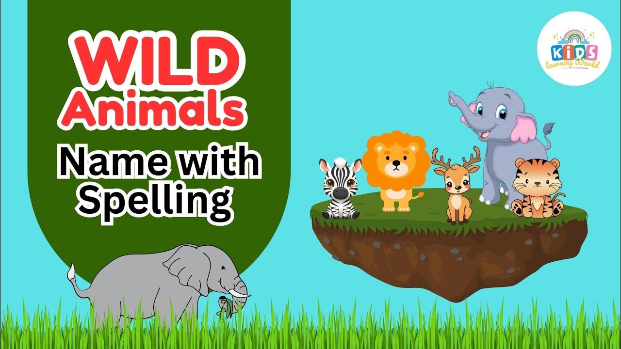 WILD ANIMALS NAME WITH SPELLING  #wildanimals #wildanimalsforkids #animalsnameforkids #animalsvideo 