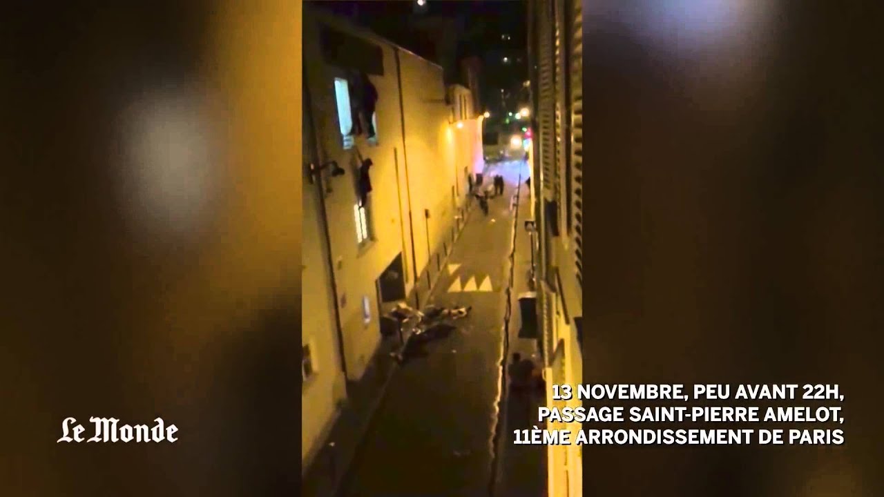 Bataclan attack video People flee Paris theater seconds after terrorists open fire