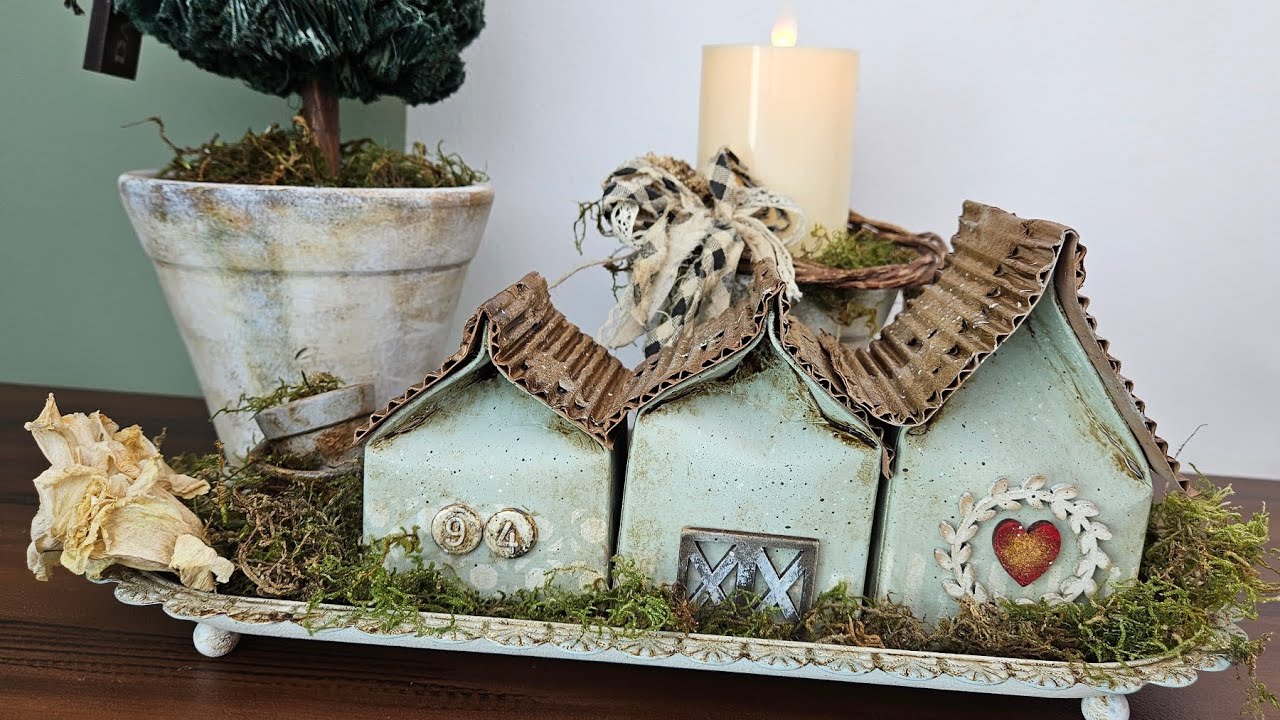 Transformei caixinhas de leite em casinhas de encanto 🌿✨ | Reciclagem criativa e decoração rústica