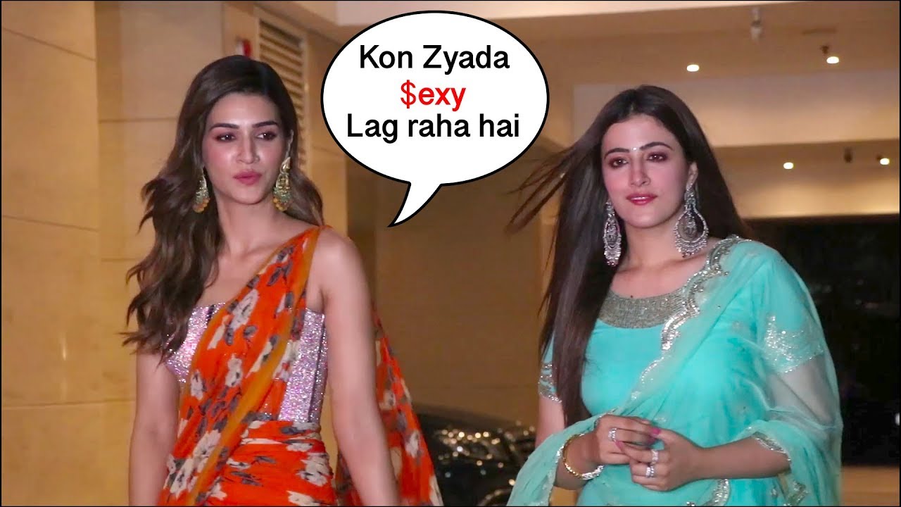 Kriti sanon & her sister Nupur sanon looking gorgeous in Saari Advance Diwali Celebration