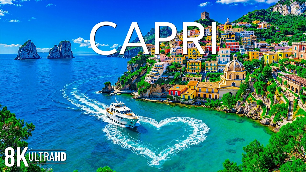 Capri Italy 8K UHD 🌊 Turquoise Waters & Mediterranean Summer Coastal Scenery | Video 8K UHD