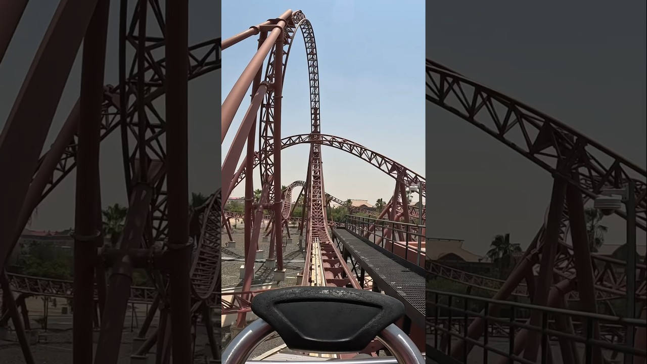 Capitol Bullet Train at Motiongate Dubai is a fun Mack swing coaster #shorts