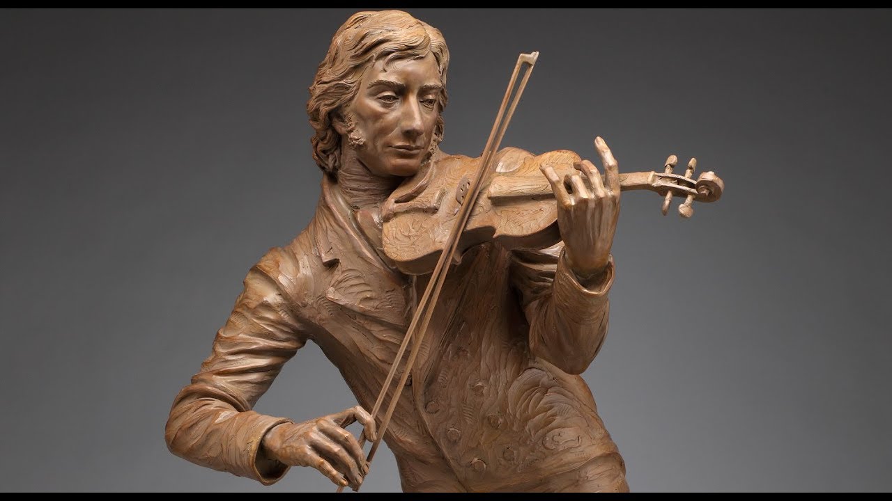 Clay sculpting demo: Niccolo Paganini miniature time-lapse