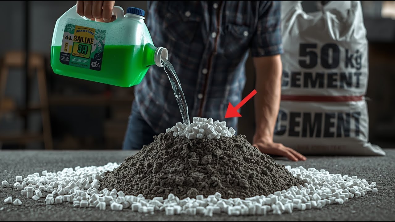 Mixing Green Gasoline, Styrofoam & Cement — The Reaction Will Blow Your Mind!