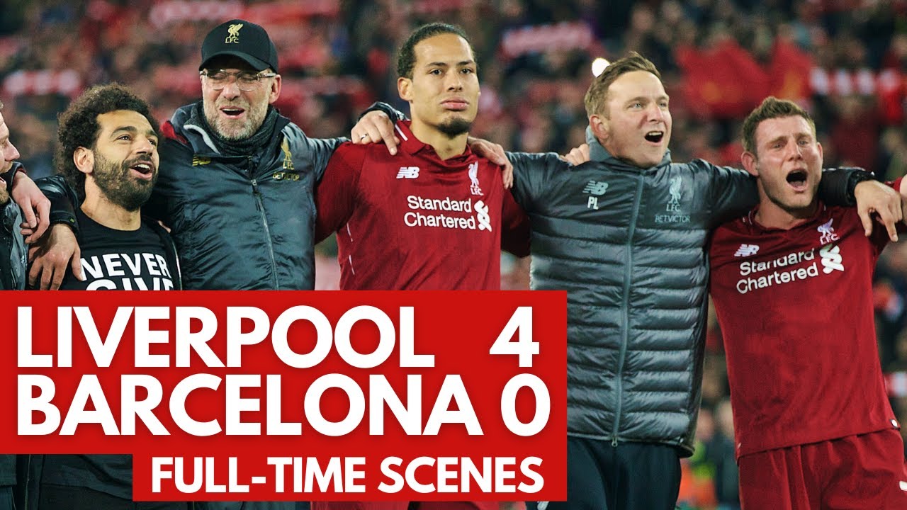 Liverpool 4-0 Barcelona | Incredible FT scenes and You'll Never Walk Alone