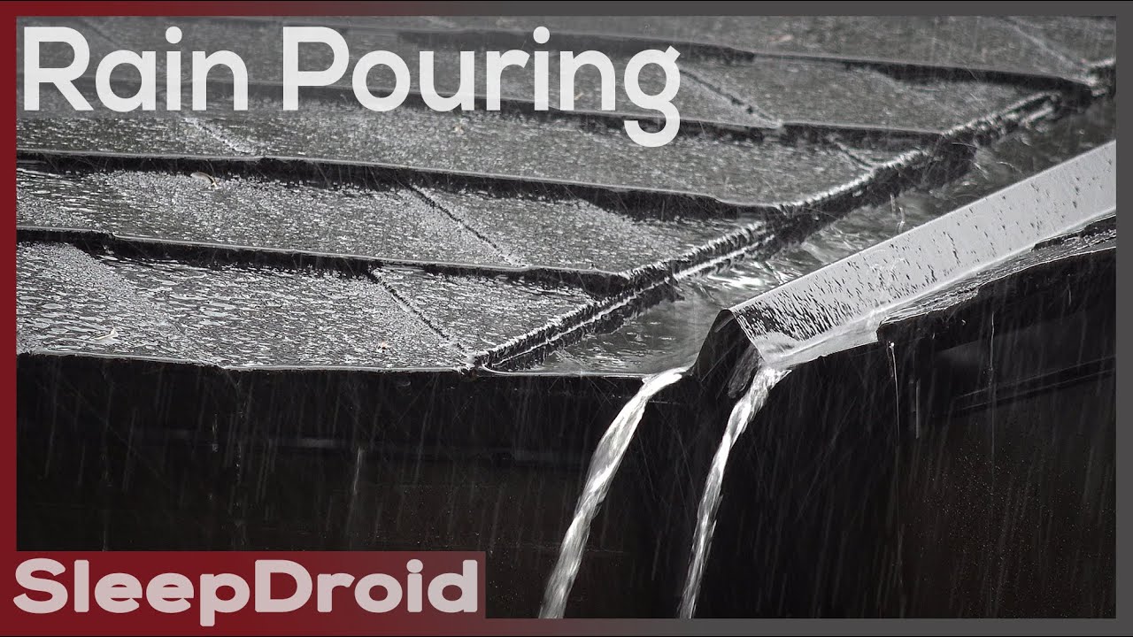► Hard Rain Pouring off Roof ~ Heavy Rainstorm Sounds for Sleeping (No Thunder) Lluvia