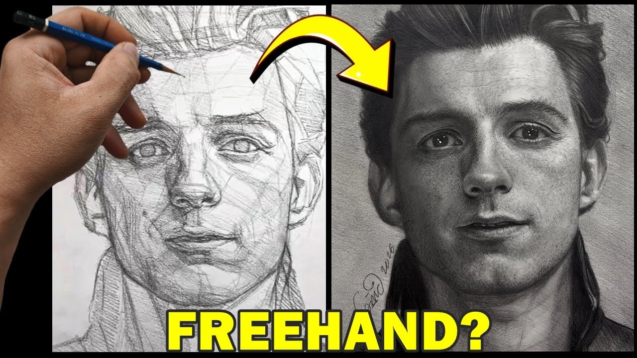 START MESSY!✏️Freehand Sketch to Hyper-Realistic Portrait | Graphite Pencil Process