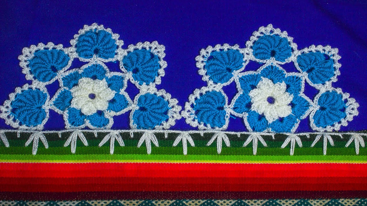 puntillas fácil de elaborar para bordes aguayo o mantas.,