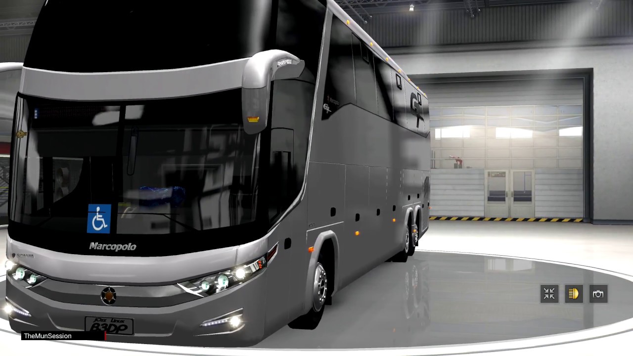 Download MODs American Truck Simulator Bus Marcopolo G7 1600LD Camouflage Skin Mod Bus for ATS
