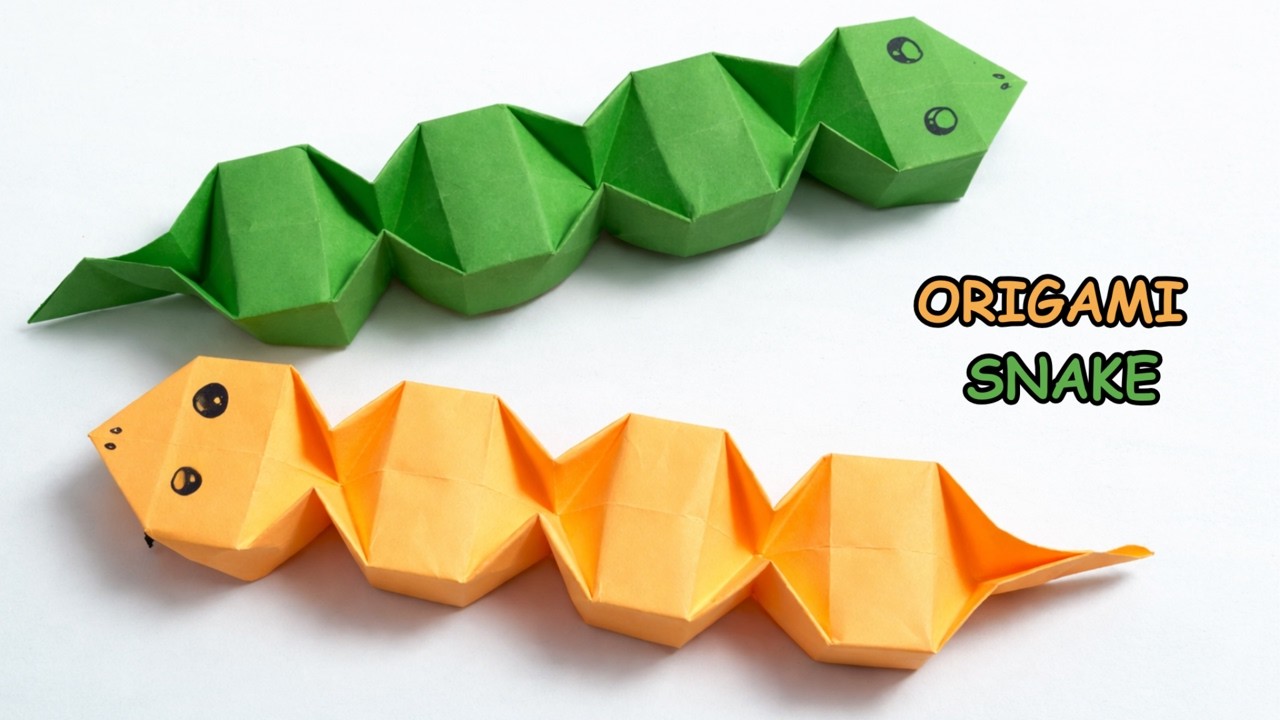 Easy Origami Snake 🐍  Step by Step Paper Folding