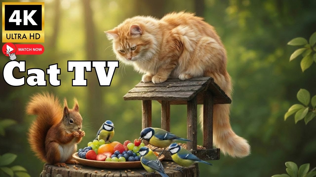TV for Cats 🐦 Magic Forest of Cute Birds — Deep Relaxation for Happy Cats | 4K UHD