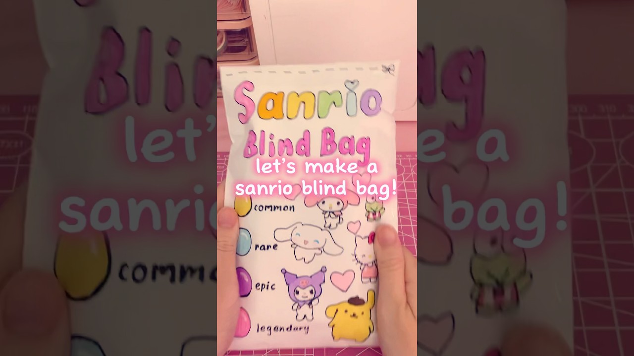 making a sanrio blind bag! #sanrio #mymelody #hellokitty #cinnamoroll #papercraft #asmr #craft #diy