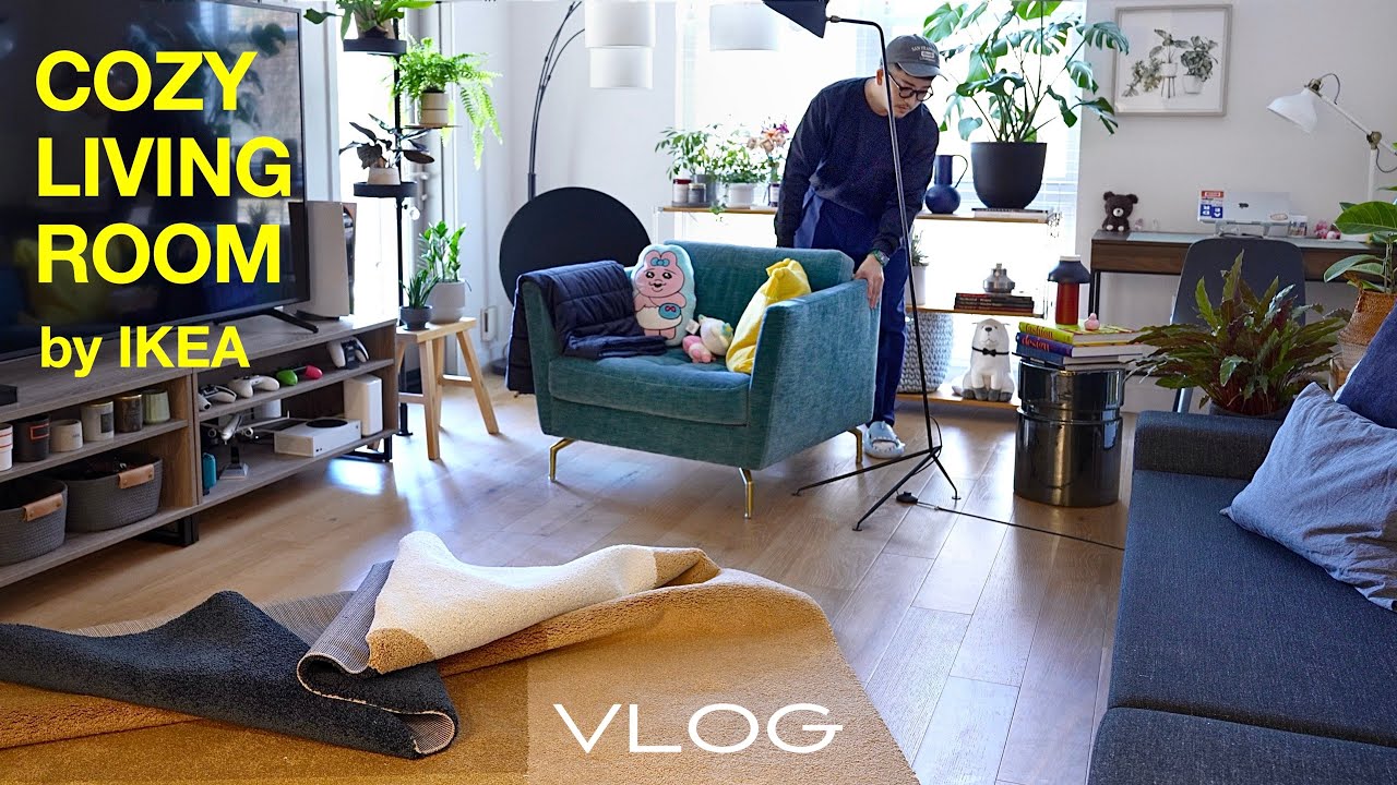 【Vlog】IKEAで模様替え | 14帖リビングルームを自分らしく部屋づくり | 購入品紹介 | 30代男の日常 | アメリカ駐在