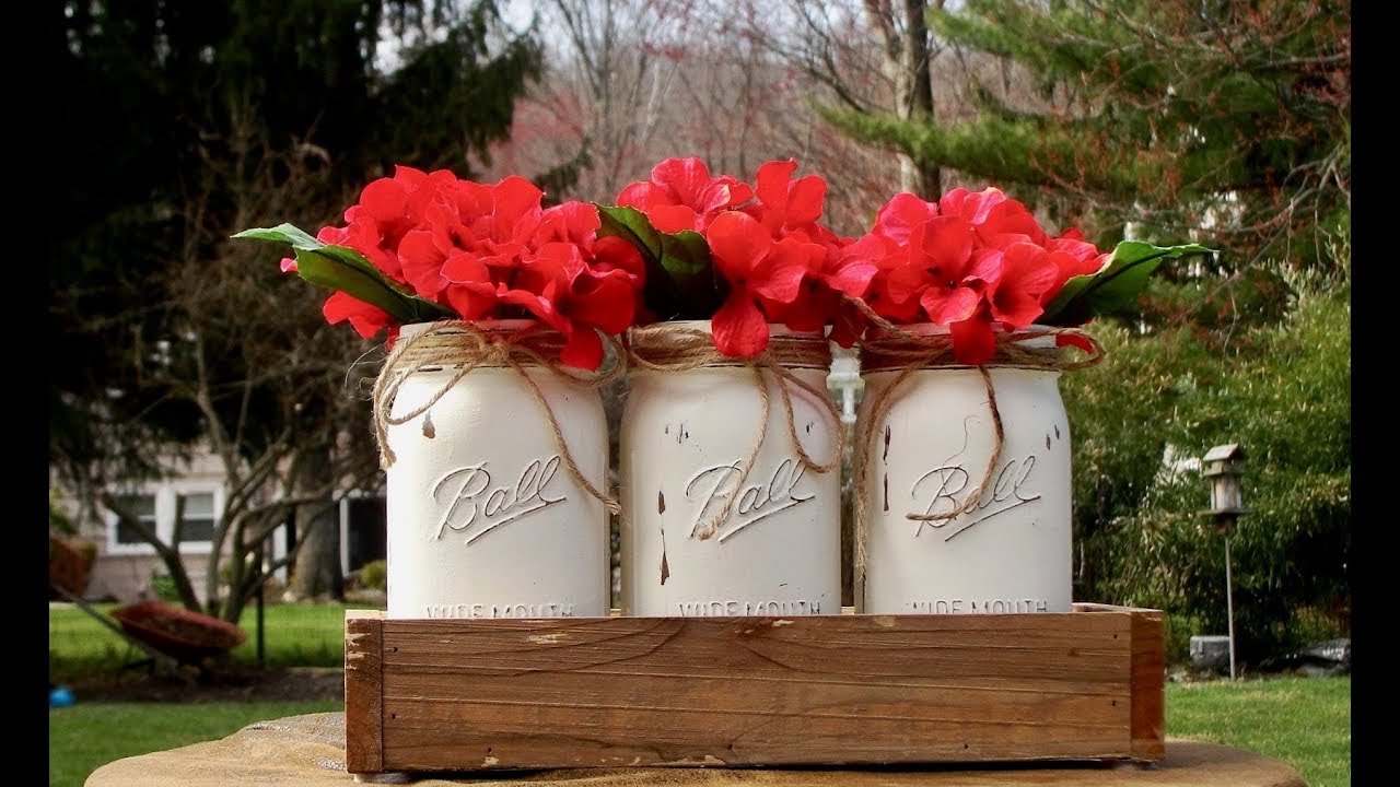 Mason Jar Centerpiece and How  to Make Chalk Paint