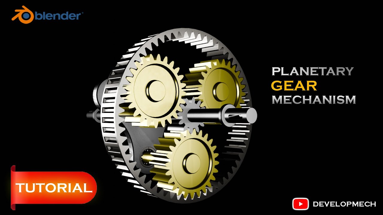 Planetary Gear Mechanism | Blender 3D Animation | DEVELOPMECH