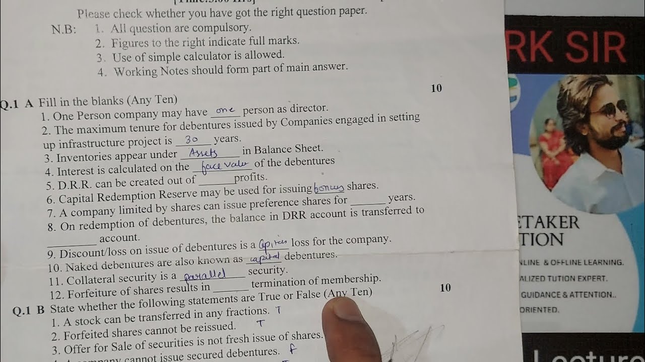 Last Year Financial Accounts SyBCOM Sem 4 Syllabus Imp QUESTION Paper Sample  MUMBAI UNIVERSITY EXAM